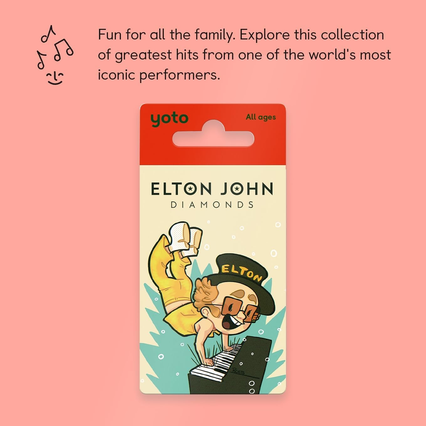 image:imageYOTO Elton John Diamonds  Kids Audio Card for Use with Player amp Mini Allin1 Audio Device ScreenFree Listening with Fun Singalong Music for Playtime Parties amp Travel All Ages