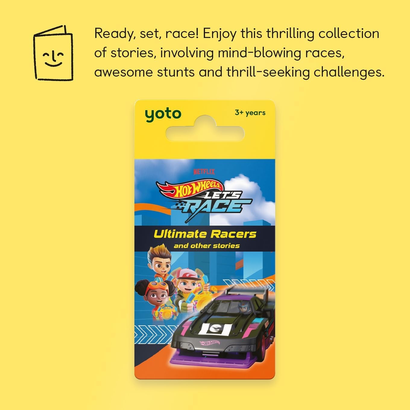 image:imageYOTO Hot Wheels Lets Race  Kids Audio Card for Use with Player amp Mini Allin1 Audio Player Educational amp ScreenFree Listening with Fun Playtime Bedtime amp Travel Stories Ages 3