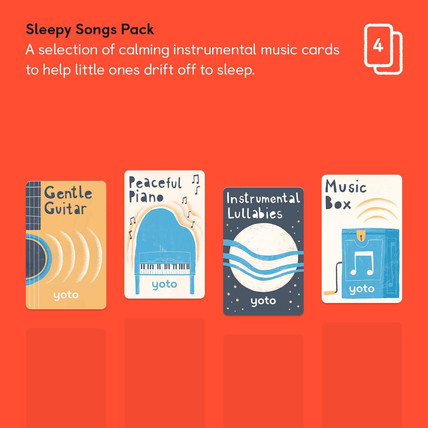 image:imageYOTO Sleepy Songs Pack  4 Kids Musical Cards for Use with Player amp Mini Allin1 Audio Device Educational amp ScreenFree Listening with Relaxing Music for Naptime Bedtime amp Winding Down
