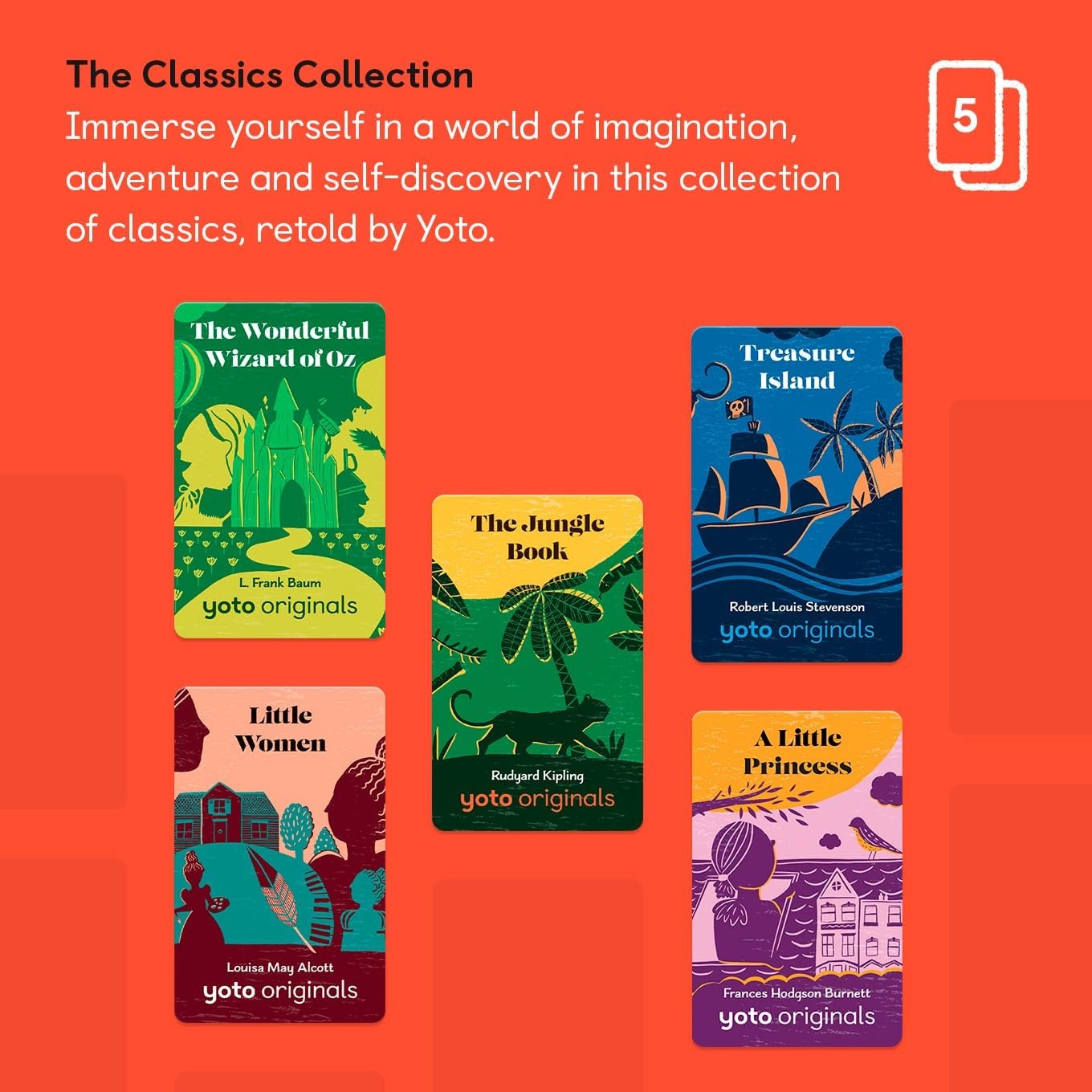 image:imageYOTO The Classics Collection  5 Kids Audio Cards for Use with Player amp Mini Allin1 Audio Device ScreenFree Listening with Fun Playtime Bedtime amp Travel Stories Ages 8