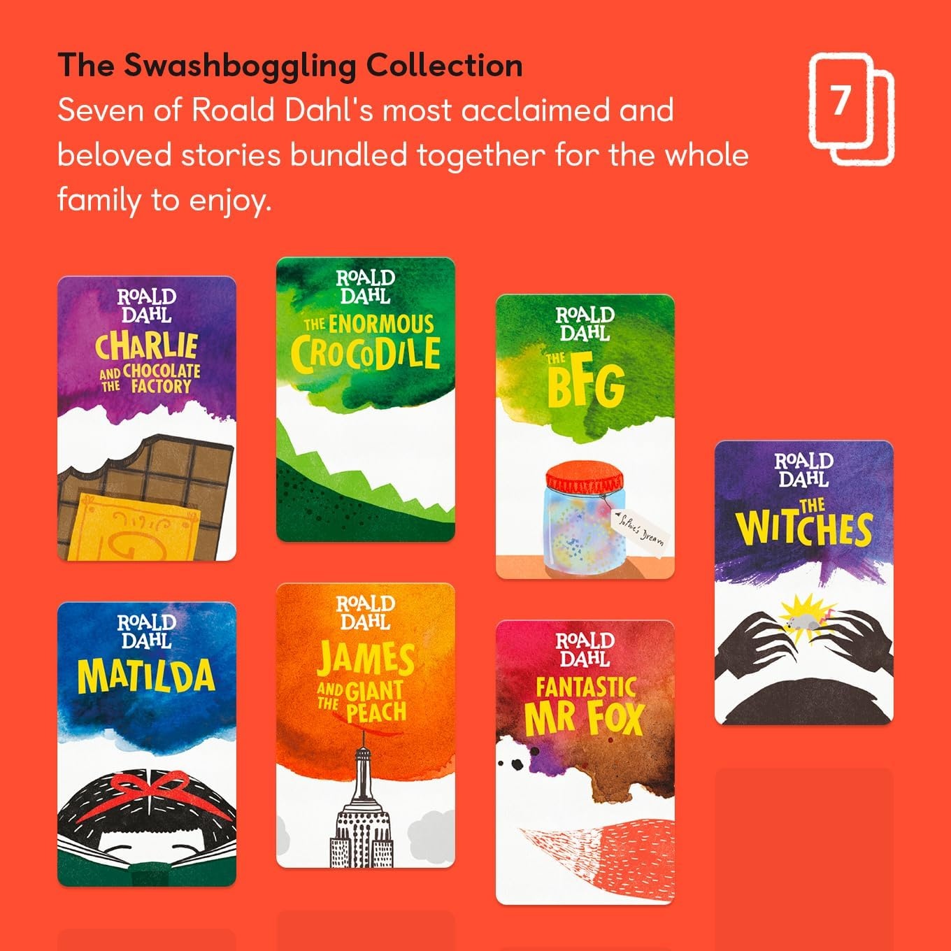 image:imageYOTO The Swashboggling Collection by Roald Dahl  7 Kids Audio Cards for Use with Player amp Mini Allin1 Audio Device ScreenFree Listening with Fun Playtime Bedtime amp Travel Stories Ages 7
