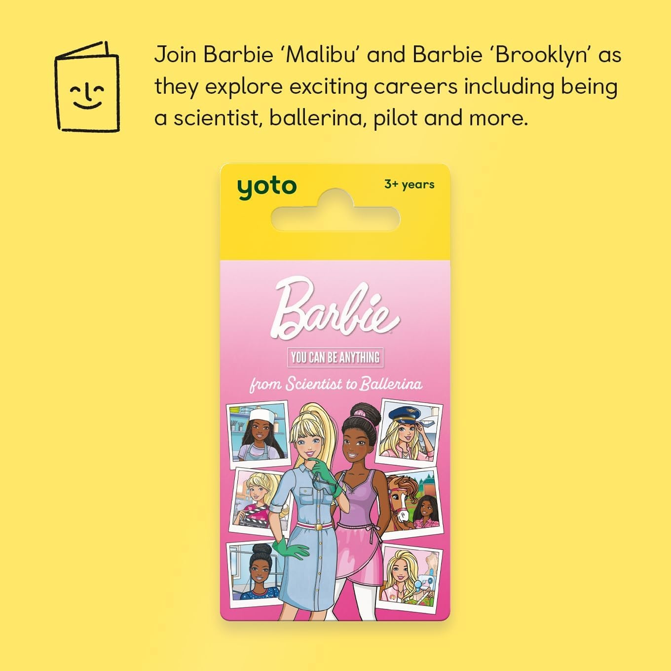 image:imageYoto Barbie You Can Be Anything from Scientist to Ballerina  Kids Audio Card for Use with Player amp Mini Allin1 Audio Device ScreenFree Listening Fun Playtime Bedtime amp Travel Stories Ages 3