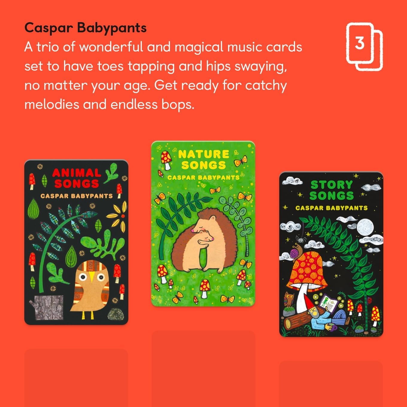 image:imageYoto Caspar Babypants Pack  3 Kids Audiobook Cards for Use with Player amp Mini Allin1 Audio Player ScreenFree Listening with Fun Festive Music for Playtime Travel amp Holiday Parties Ages 0