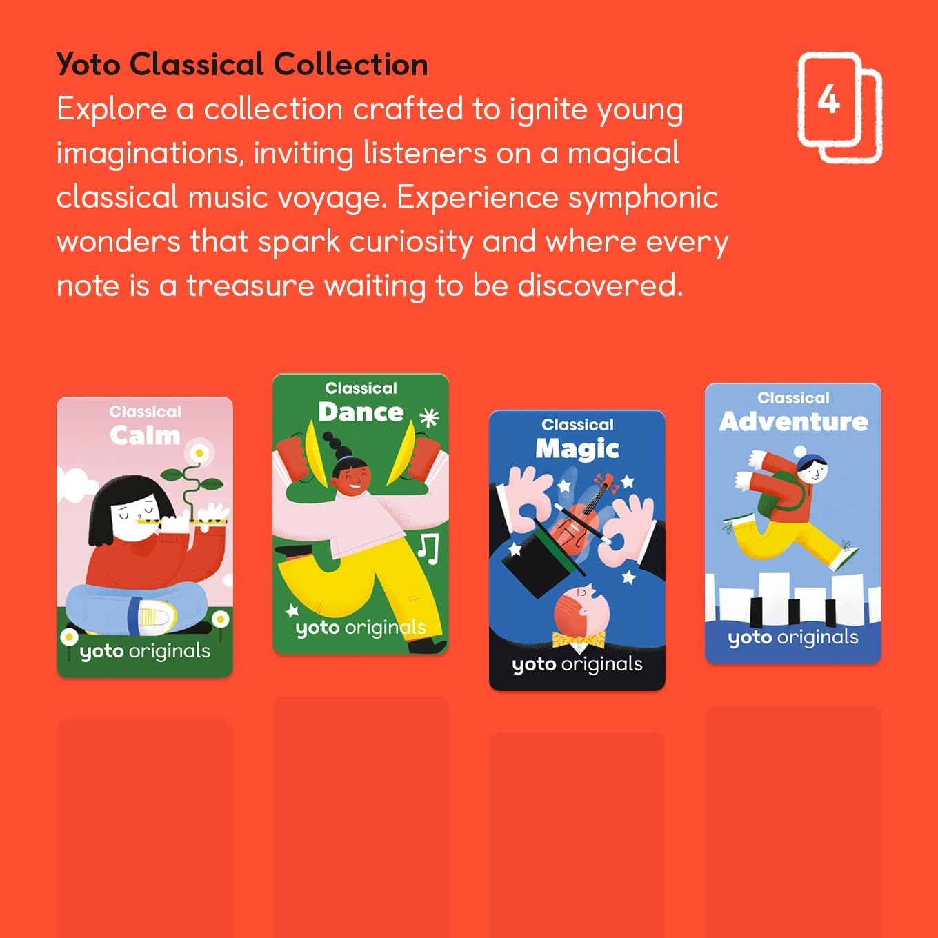 image:imageYoto Classical Collection  4 Kids Musical Audio Cards for Use with Player amp Mini Allin1 Audio Device Educational amp ScreenFree Listening with Relaxing Music for Naptime Bedtime amp Winding Down