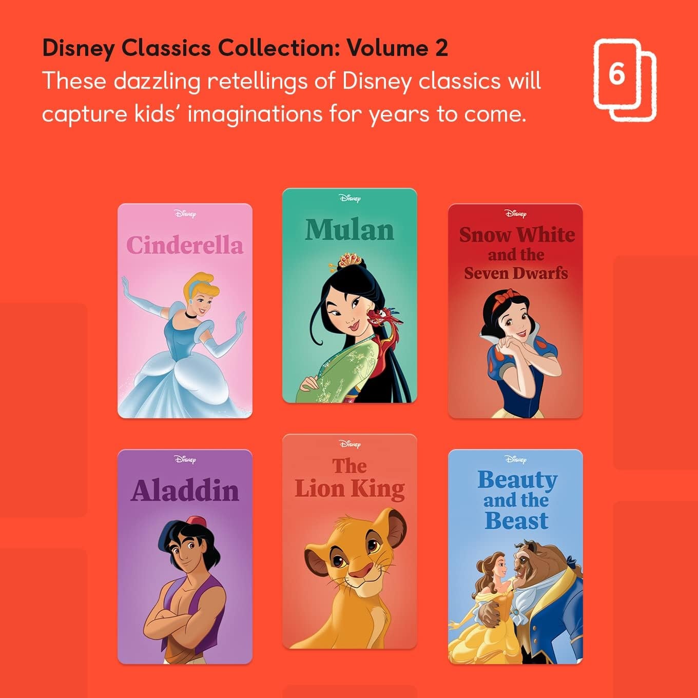 image:imageYoto Disney Classics Collection Vol 2  Kids 6 Audio Cards for Use with Player amp Mini Allin1 Audio Device Educational ScreenFree Listening with Fun Playtime Bedtime Travel Stories Ages 4