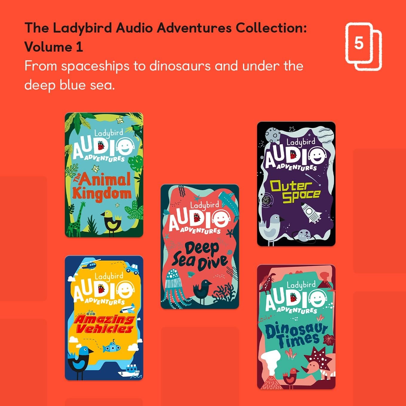 image:imageYoto Ladybird Audio Adventures Collection Vol 1  Kids 5 Audio Cards for Use with Player amp Mini Allin1 Audio Device ScreenFree Listening with Fun Playtime Bedtime amp Travel Stories Ages 5
