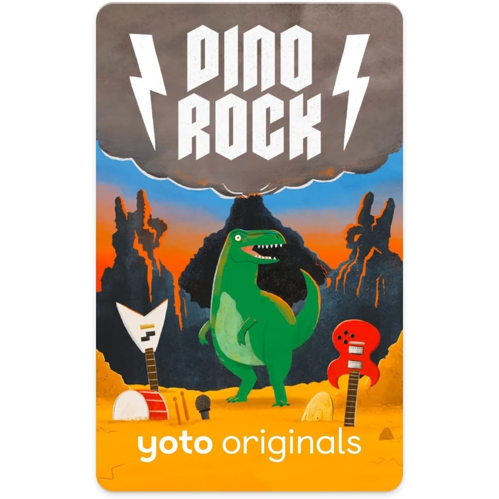image:imageYoto Dino Rock  Kids Audio Card for Use with Player amp Mini Allin1 Audio Player ScreenFree Listening with Fun Festive Music for Playtime Travel amp Holiday Parties Ages 3