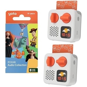 image:imageYOTO Duo Mini Bundle  2 x Portable ScreenFree Kids Audio Players for Siblings Allin1 Travel Device for Stories Music Podcast Radio White Noise Use as Speaker or with Headphones