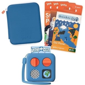 image:imageYoto Mini Bundle  Starter Pack for Big Kids  The Solar System  BrainBots Our Planet  Adventure Jacket amp Card Case in Blue Bird  Kids ScreenFree Bluetooth Audio Player Allin1 Travel Device