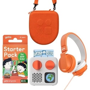image:imageYoto Mini Bundle  Starter Pack for Big Kids  Wireless Headphones  Mini Travel Case  Kids ScreenFree Bluetooth Audio Player Allin1 Travel Device for Stories Music Podcasts Radio White Noise